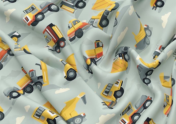 Construction Crew, Cement Grey - Motorised Roman Blind - Image 4